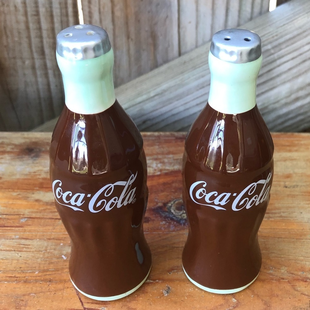 Vintage Coca Cola Retro Bottle Style Salt & Pepper Shakers 5”H